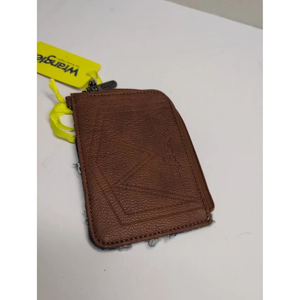 Wrangler Southwestern Mini Denim Blue Card Case Wallet New